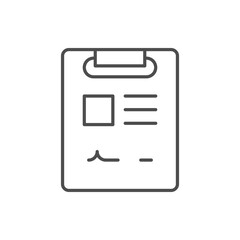 Fototapeta premium Clipboard with document line icon