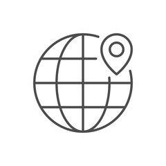 Location pin line outline icon