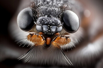 Detailed mosquito head photo. Macro view