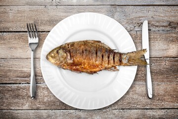 Grilled tasty fresh fish dish