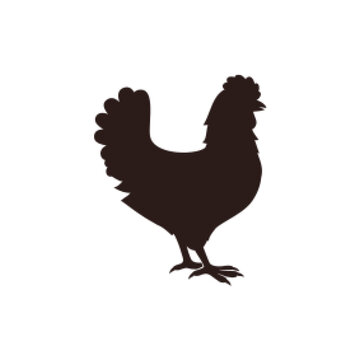 Chicken Silhouette. Bird element Illustration in a Simple Flat Style. Symbol Design From Farm Collection on White Background