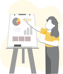 Business marking board chart illustration