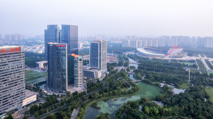 Naklejka premium Aerial photography of modern urban architectural landscape in Zi