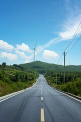 Fototapeta premium Road and outdoor distant mountain landscape