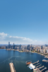 Naklejka premium Aerial photography of modern urban architecture scenery in Qingdao, China
