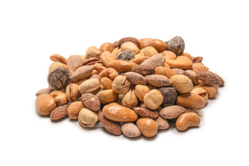  A group of almonds, pistachios, walnuts, macadamia, cashews.