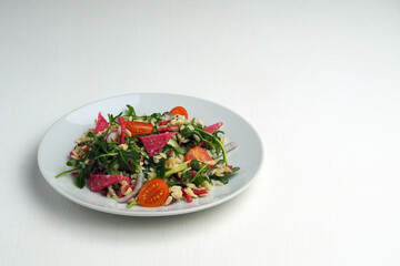 Salad with orzo pasta