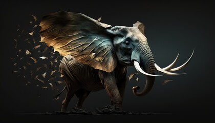 Fototapeta premium Elephant abstract animal background wallpaper generative ai 