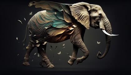Elephant abstract animal background wallpaper generative ai	