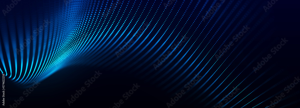Aufkleber digital technology background. dynamic wave of glowing points. futuristic background for presentatio