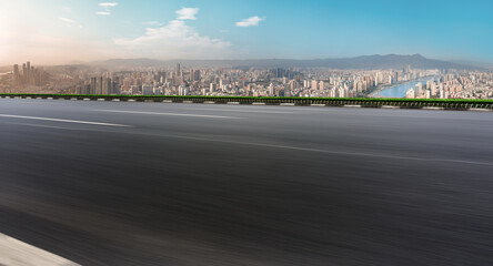 Fototapeta premium Aerial panorama view of cityscape of river min across Fuzhou in China