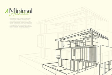 Line art Ventage Illustration architecture background design