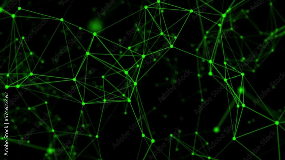Poster green abstract wave plexus background. futuristic science connection background.