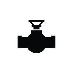 pipe valve isolated icon on white background, oil industry