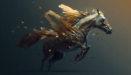 Horse abstract magical animal background with mare stallion wallpaper generative ai - obrazy, fototapety, plakaty
