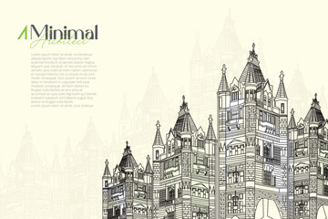 Obraz premium city line art Ventage Illustration