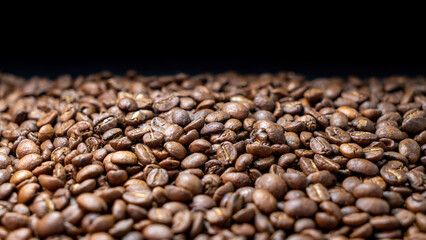 Coffee beans, background, texture, close-up