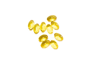 Medicines and health care products, vitamin capsules, deep-sea fish oil white camera