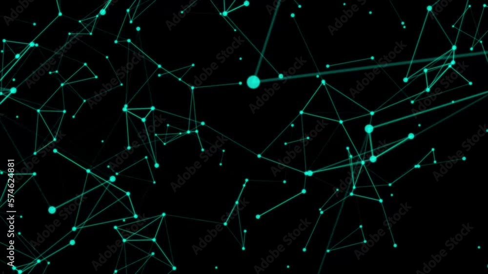 Aufkleber abstract digital technology. communication background. dots and glowing particles with plexus effect
