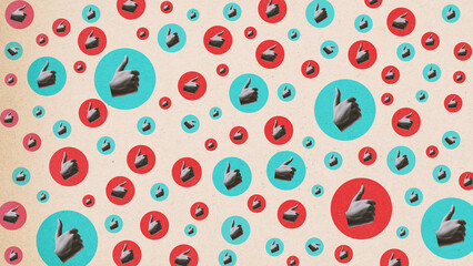 Social media and likes vintage background