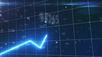 Tracking Stock Prices and Inflation Trends. Growth of market prices and inflation, financial statistics in motion. Group of price growth or quotation of securities. Digital animation