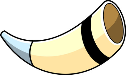 Cartoon Viking Drinking Horns. Vector Hand Drawn Illustration Isolated On Transparent Background