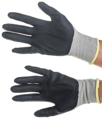 rubber gloves for work on a white background