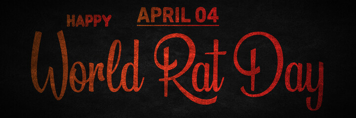 Happy World Rat Day, April 04. Calendar of April Text Effect, design