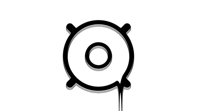Black Car audio speaker icon isolated on white background. 4K Video motion graphic animation