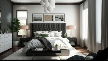 Bedroom interior design, generative ai