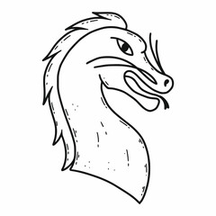 Dragon. East Asian symbol. China and Korea. Sketch. Vector doodle illustration.