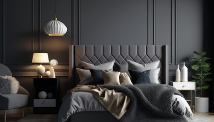 Bedroom interior design, generative ai