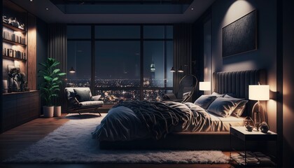 Bedroom interior design, generative ai