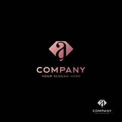 minimalist property diamond logo with modern and luxury style for real estate agency