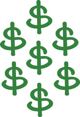 dollar symbol on green