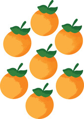 set of oranges fruits