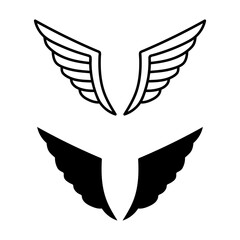 doodle wing. Hand drawn sketch style wing. Bird feather, angel concept vector illustration. Pencil line drawing