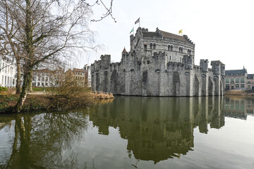 Obraz premium Belgique Belgie Belgium Gand gent Ghent tourisme Flandres flanders comtes de Flandres chateau