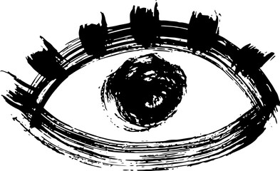 Obraz premium Ink Grunge Dry Brush Open Eye