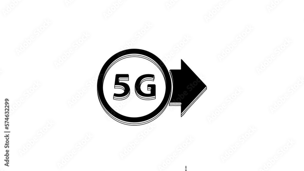 Poster black 5g new wireless internet wifi connection icon isolated on white background. global network hig