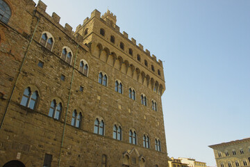 Fototapeta na wymiar The Palazzo Vecchio (Old Palace) in Florence, Italy. It was the town hall of the city.