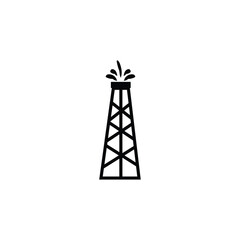 Derrick isolated icon on white background, oil industry