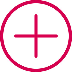 Obraz premium There is a plus sign in the center of the red circle.