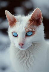 cat on the snow, Generative AI