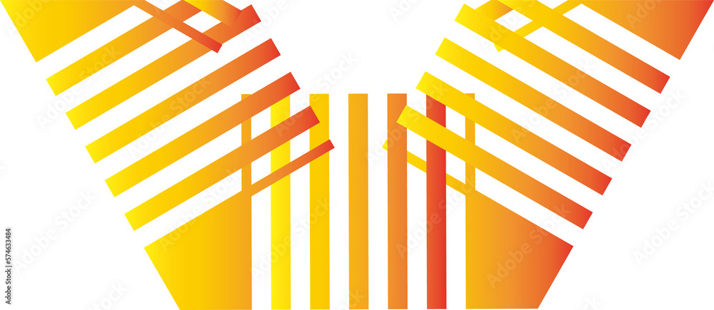 Wall mural gradient yellow zebra crossing pattern