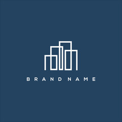 Fototapeta premium Line art building and city logo vector