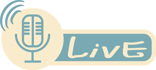 The pattern icon of recording live, recording radio programs, and turning on the microphone