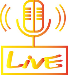 The pattern icon of recording live, recording radio programs, and turning on the microphone