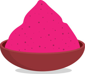 Colorful Holi festival gulaal or Pink gulal and holi powders vector illustration