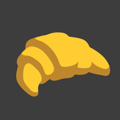 The flaky, golden-brown crescent of a croissant vector flat icon emoji  design.